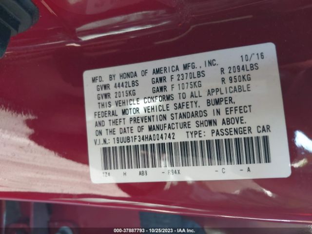19UUB1F34HA004742 Acura TLX