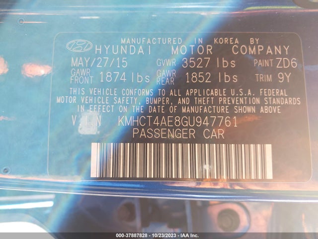 2016 HYUNDAI ACCENT SE VIN: KMHCT4AE8GU947761