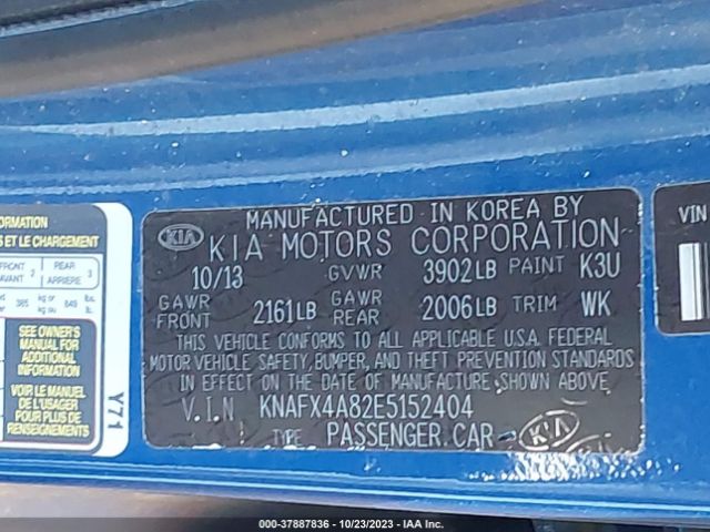 KNAFX4A82E5152404 KIA FORTE EX