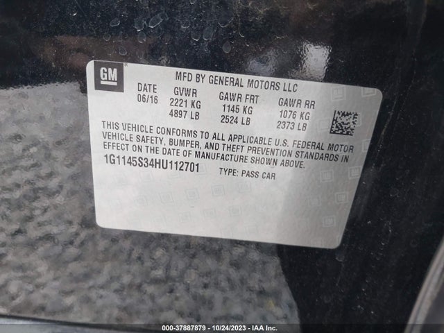 Chevrolet Impala Premier 2017 1G1145S34HU112701 Image 9