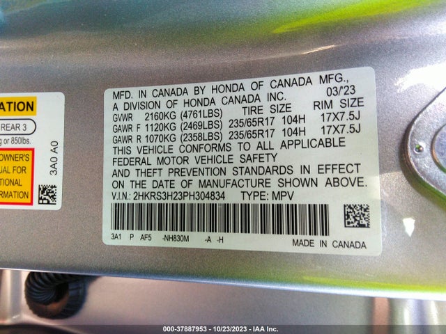 Honda CR-V LX 2023 2HKRS3H23PH304834 Image 9