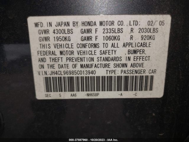 2005 ACURA TSX JH4CL96985C013940 Photo 8