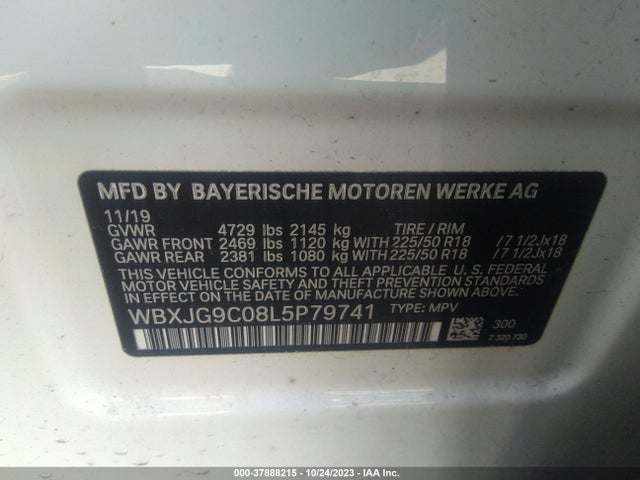 BMW X1 Xdrive28i 2020 аукцион фото