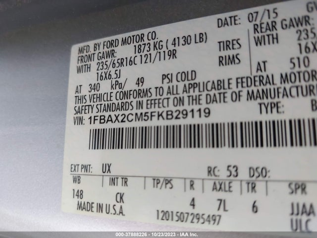 Ford Transit-350 Xlt 2015 1FBAX2CM5FKB29119 Image 9