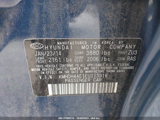 Hyundai ELANTRA SE 2014 KMHDH4AE1EU113916 Image 9