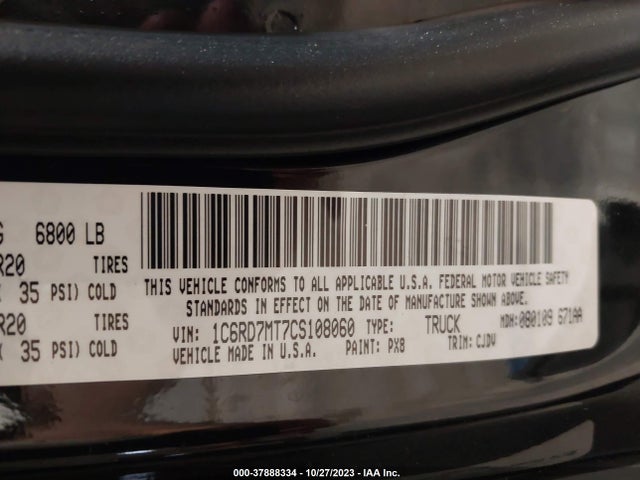 2012 RAM 1500 SPORT VIN: 1C6RD7MT7CS108060