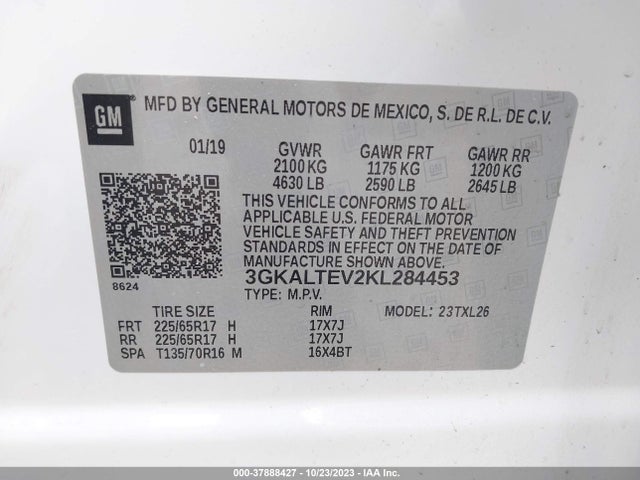 3GKALTEV2KL284453 GMC Terrain Sle