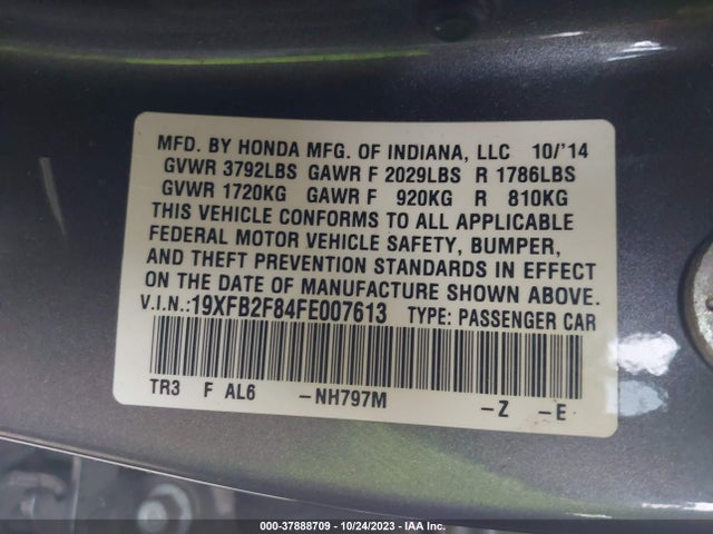 Honda Civic Sedan Ex 2015 19XFB2F84FE007613 Image 9
