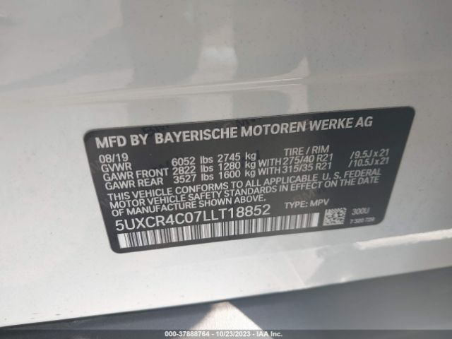 5UXCR4C07LLT18852 BMW X5 Sdrive40i