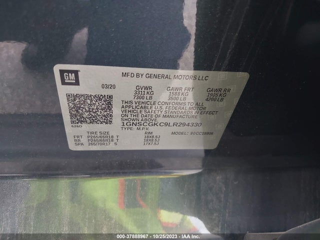 Chevrolet Suburban 2wd Ls 2020 1GNSCGKC9LR294330 Image 9