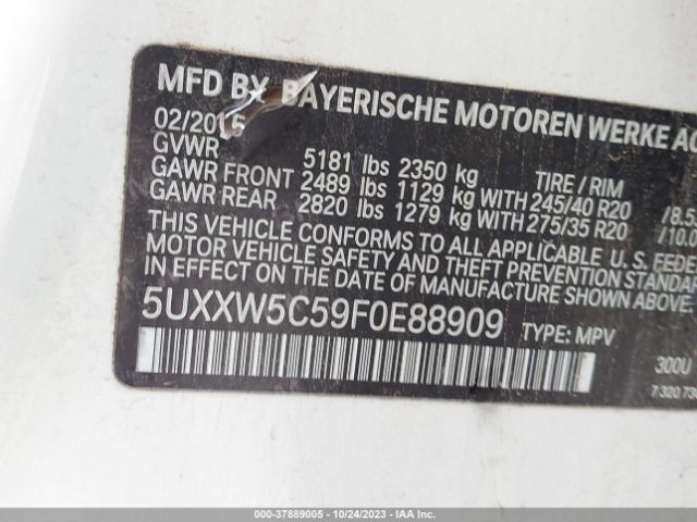 5UXXW5C59F0E88635 BMW X4 Xdrive35i