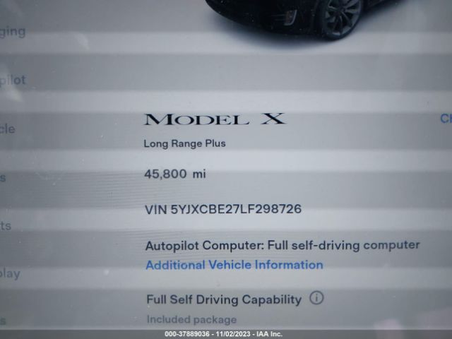 5YJXCBE27LF298726 Tesla Model X Long Range Dual Motor All-wheel Drive/long Range Plus Dual Motor All-wheel Drive