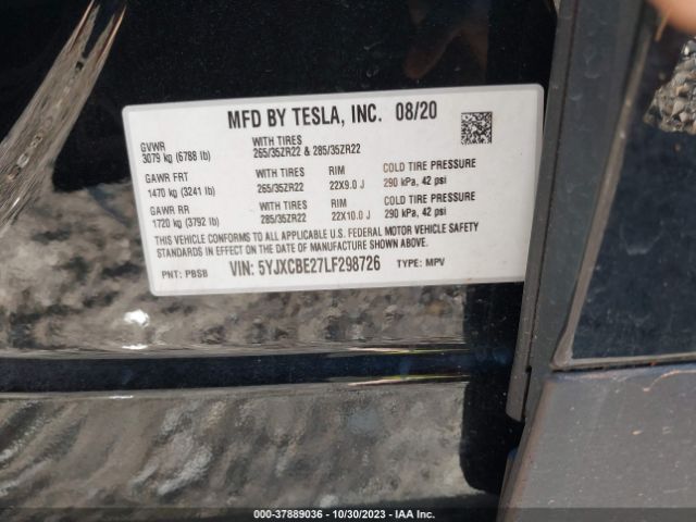 5YJXCBE27LF298726 Tesla Model X Long Range Dual Motor All-wheel Drive/long Range Plus Dual Motor All-wheel Drive