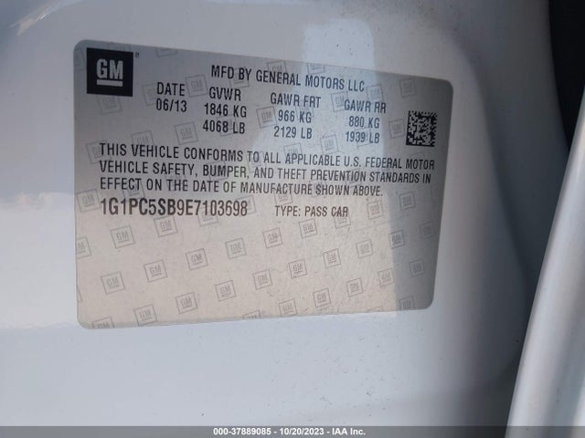Chevrolet Cruze 1lt 2014 1G1PC5SB9E7103698 Image 9