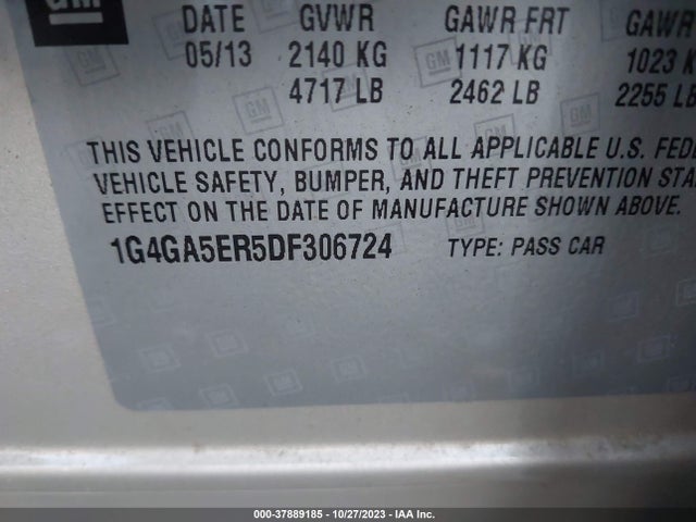 2013 BUICK LACROSSE BASE VIN: 1G4GA5ER5DF306724