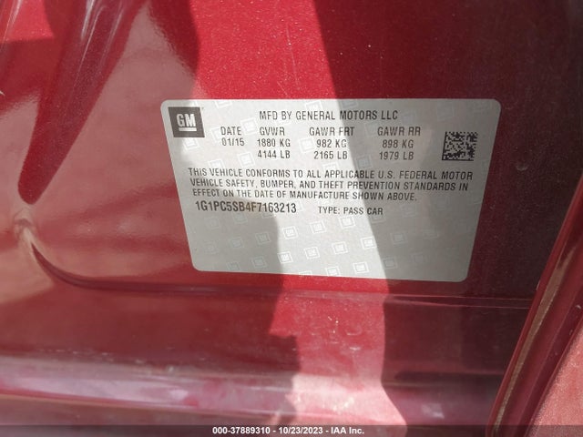 Chevrolet CRUZE LT 2015 1G1PC5SB4F7163213 Image 9