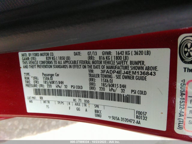 Ford FIESTA SE 2014 3FADP4EJ4EM136843 Image 9