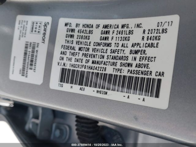 1HGCR3F91HA042226 Honda Accord Sedan Touring