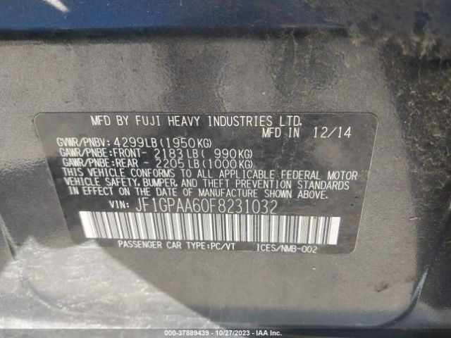 JF1GPAA60F8231032 Subaru Impreza Wagon 2.0i