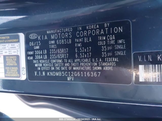 KNDMB5C12G6116367 KIA SEDONA LX