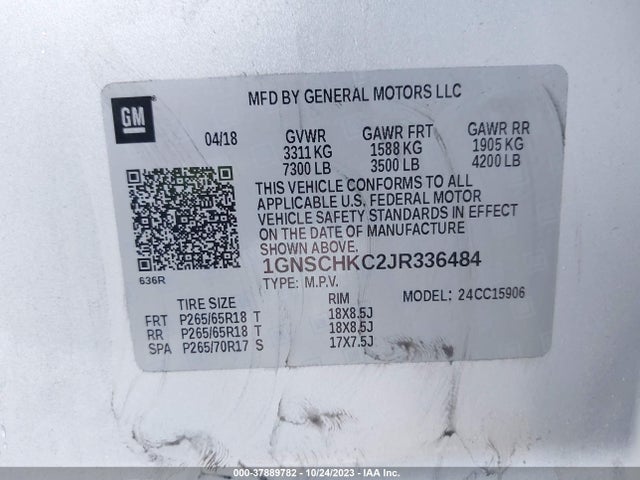 Chevrolet Suburban Lt 2018 1GNSCHKC2JR336484 Image 9