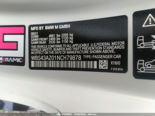 BMW M4 Competition Xdrive 2022 WBS43AZ01NCH79878 Image 9