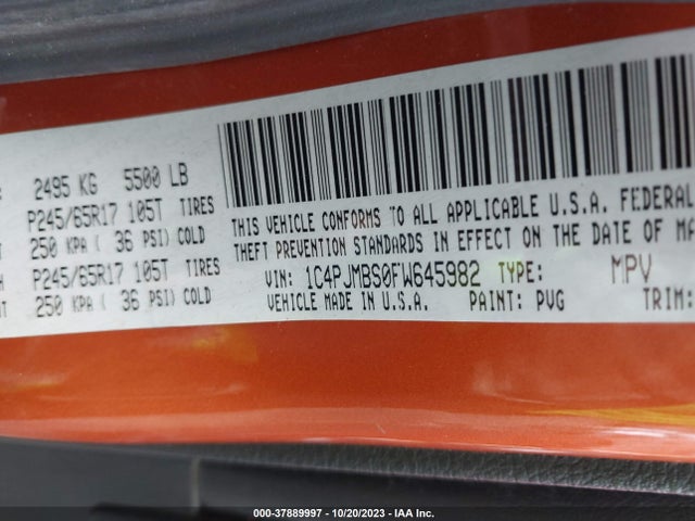 2015 JEEP CHEROKEE 1C4PJMBS0FW645982 Photo 8