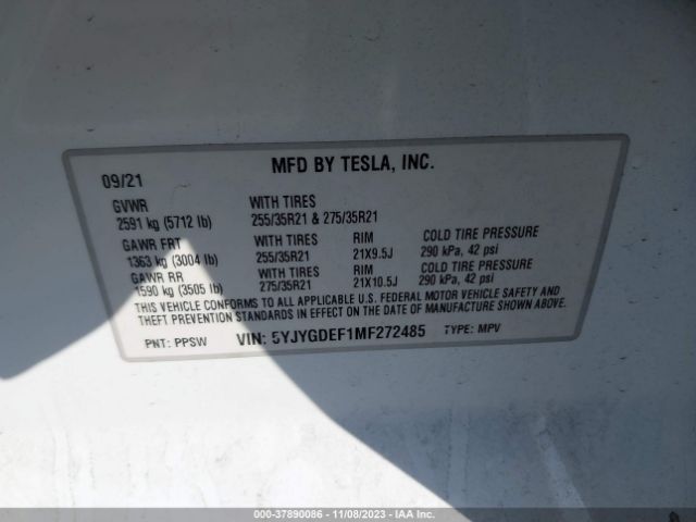 5YJYGDEF1MF272485 Tesla Model Y