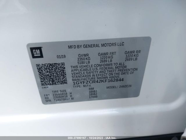 1GYFZCR42KF162844 Cadillac Xt4 Fwd Premium Luxury