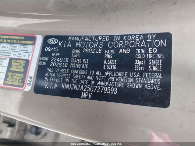 KNDJN2A25G7279593 KIA Soul Base