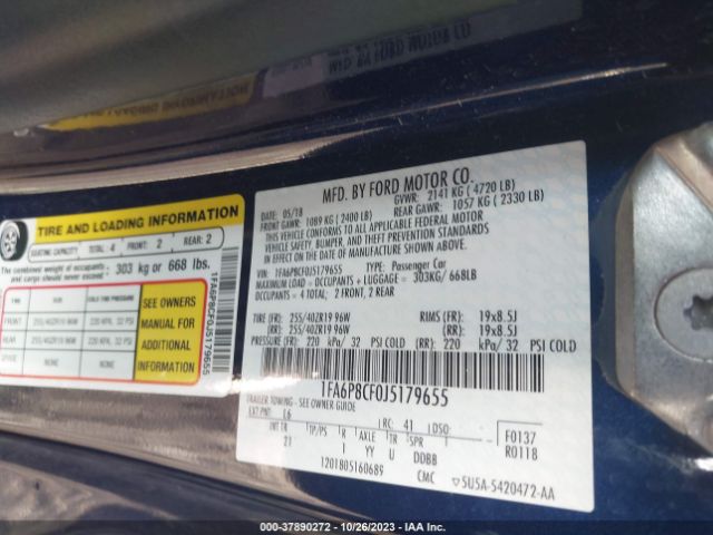 1FA6P8CF0J5179655 Ford Mustang Gt Premium