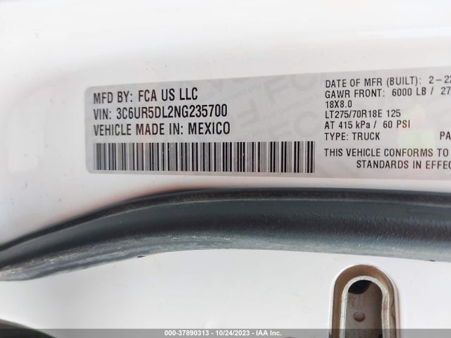 3C6UR5DL2NG235700 RAM 2500 Big Horn