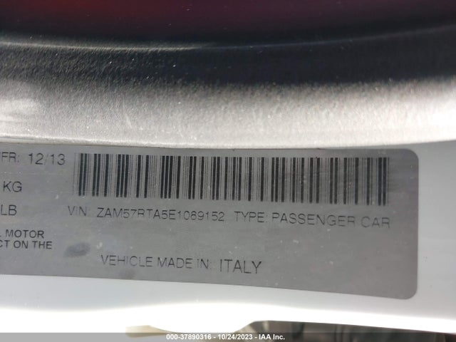 2014 MASERATI GHIBLI S Q4 VIN: ZAM57RTA5E1089152