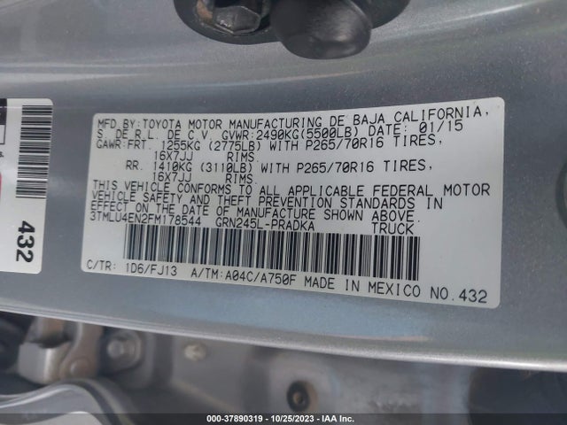 Toyota Tacoma Trd Pro 2015 3TMLU4EN2FM178544 Image 9