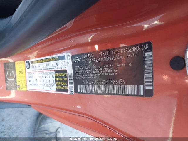 2006 MINI COOPER CONVERTIBLE WMWRH33506TF86134 Photo 8