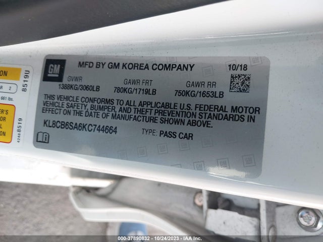 Chevrolet SPARK LS 2019 KL8CB6SA6KC744664 Image 9