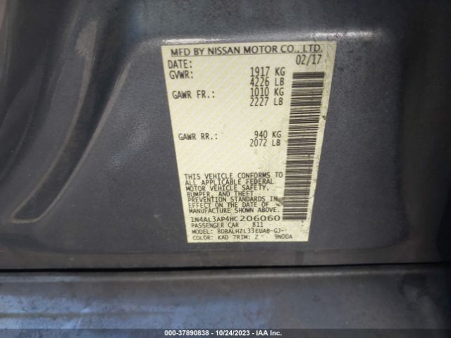1N4AL3AP4HC206060 Nissan Altima 2.5 Sr