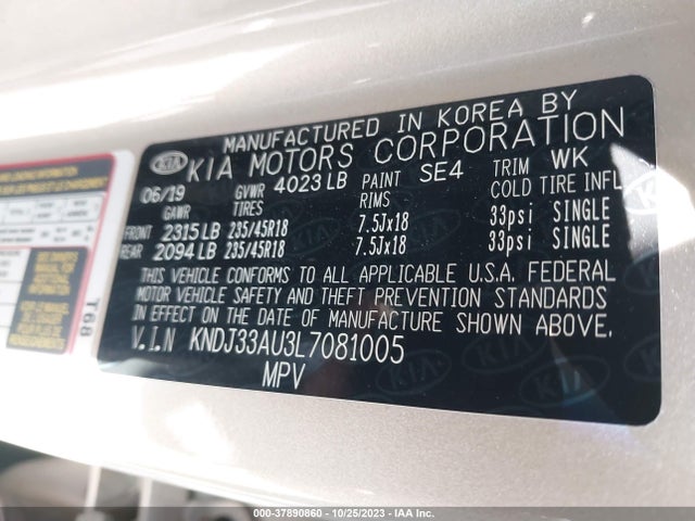 KIA SOUL EX 2020 KNDJ33AU3L7081005 Image 9