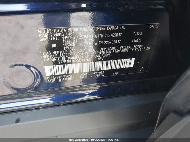 Toyota Rav4 Xle 2019 2T3P1RFVXKW044265 Image 9