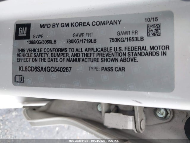Chevrolet Spark Lt 2016 KL8CD6SA4GC540267 Image 9