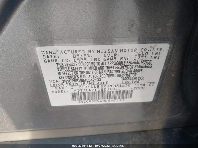 Nissan Kicks S Xtronic Cvt 2021 3N1CP5BV6ML542133 Image 9