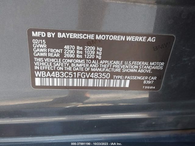 WBA4B3C51FGV48350 BMW 435i Gran Coupe Xdrive