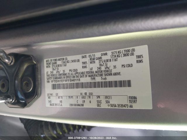 1FTEW1EF6FFB40115 Ford F-150 Xlt/xl/lariat/platinum