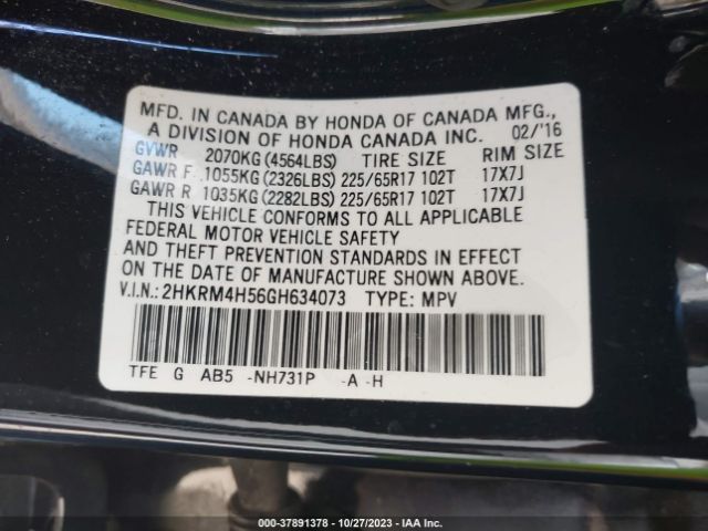 2HKRM4H56GH634073 Honda CR-V EX