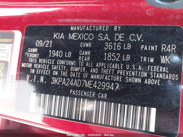 KIA RIO S 2021 3KPA24AD7ME429947 Image 9