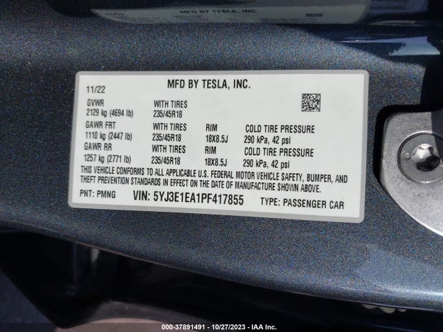2023 TESLA MODEL 3 5YJ3E1EA1PF417855 Photo 8