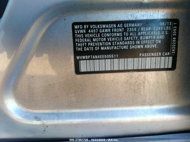 WVWBP7AN4EE505511 Volkswagen CC SPORT