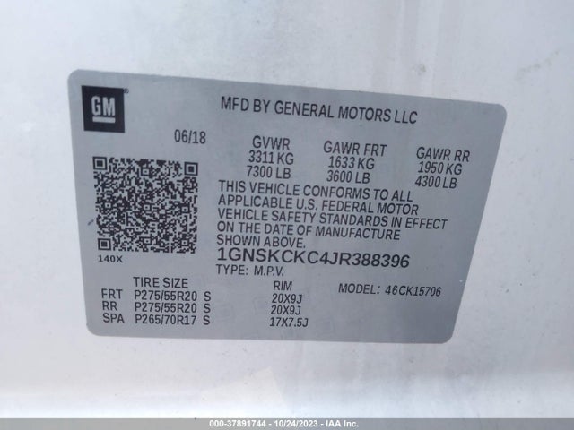 Chevrolet Tahoe Premier 2018 1GNSKCKC4JR388396 Image 9