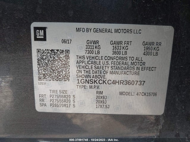 Chevrolet Tahoe Premier 2017 1GNSKCKC4HR360737 Image 9