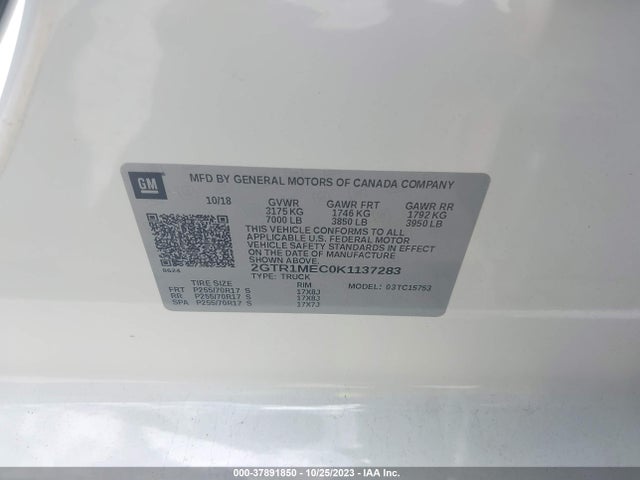 GMC Sierra 1500 Limited Sle 2019 2GTR1MEC0K1137283 Image 9